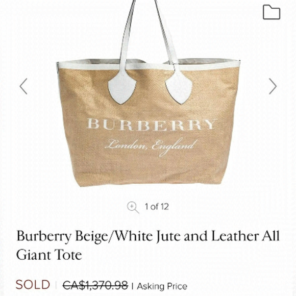 Authentic Burberry tote beach bag - Picture 2 of 11
